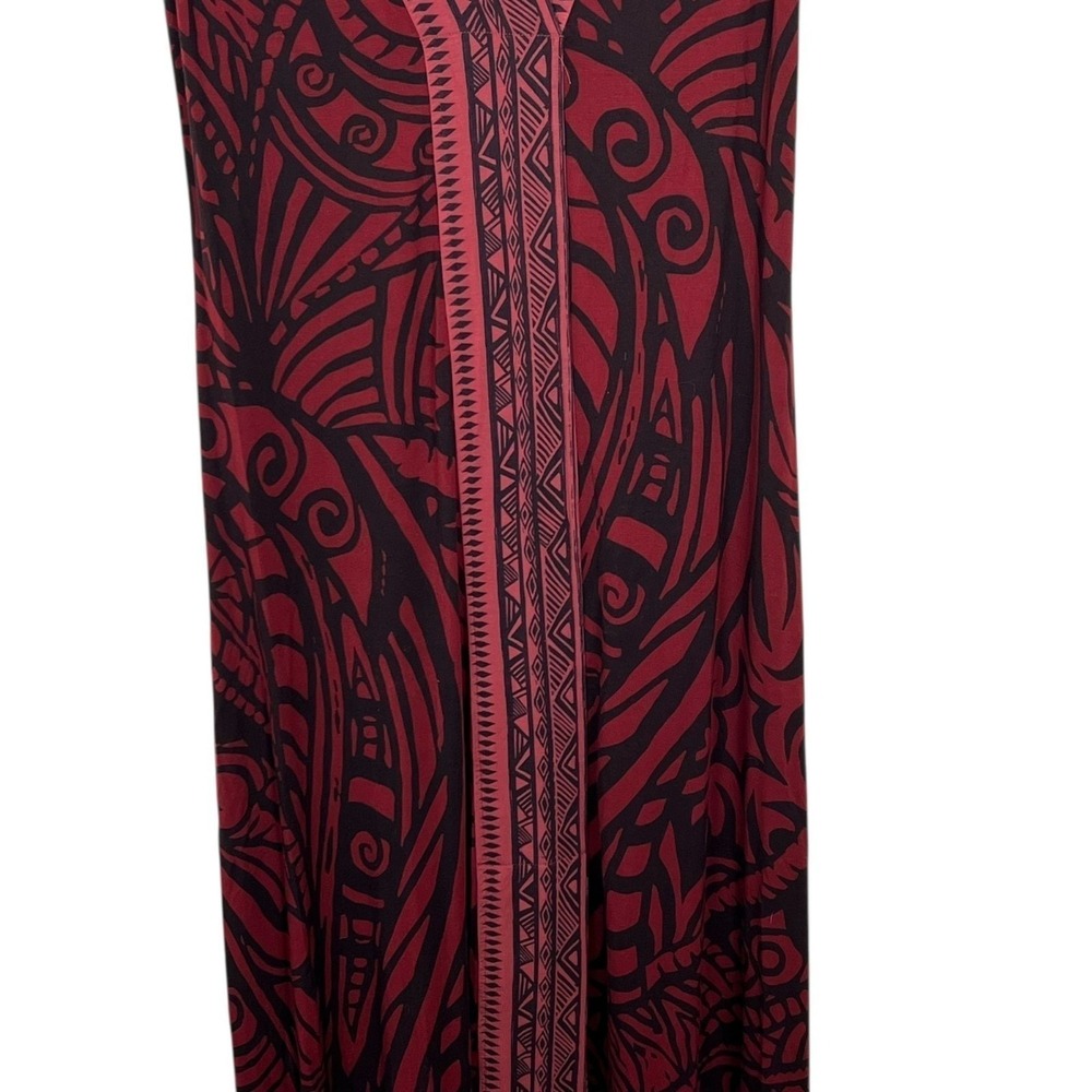 Soft Surroundings Womens Burgundy Tribal Print Sleeveless Maxi Dress Tall M - Picture 5 of 11